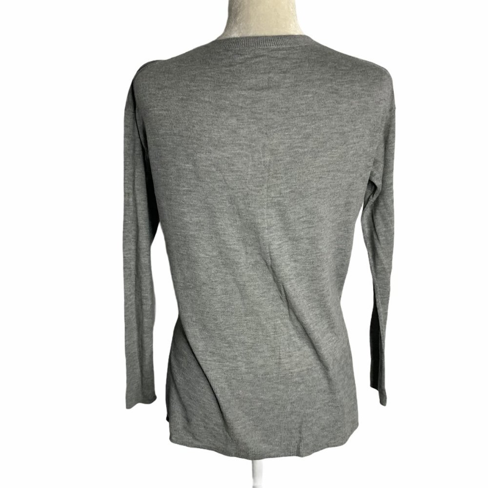 Lightweight V Neck Knit Long Sleeve Sweater 44PE - Picture 4 of 5